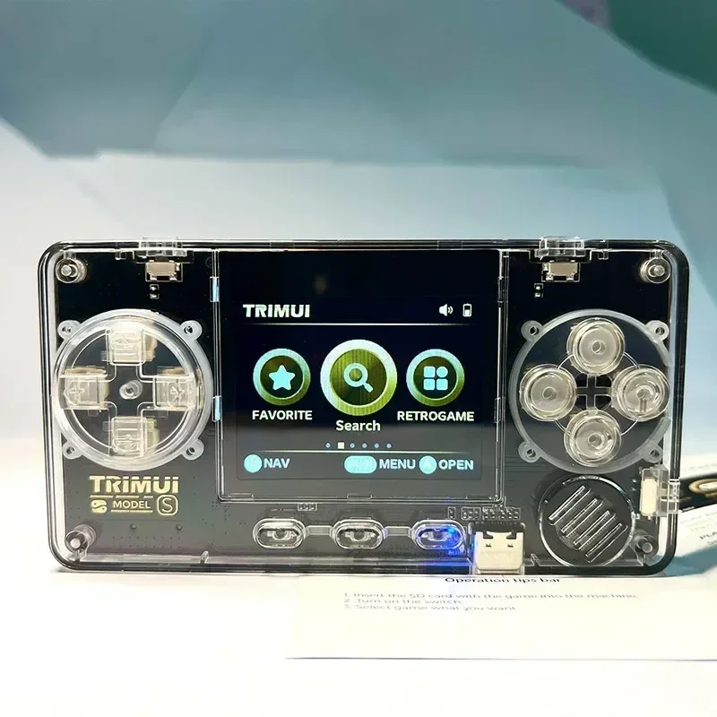 Trimui Model S Мини-ручной игровой автомат с прозрачным корпусом чрезвычайно 2-дюймовый