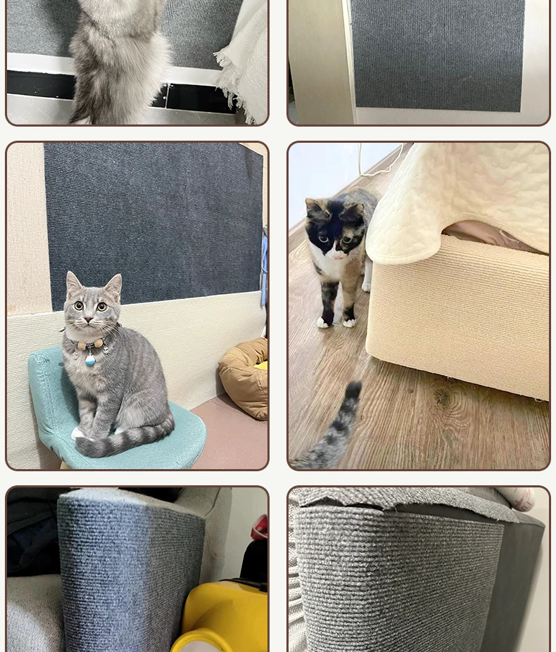 Фото Когтеточка для кошек, защита для дивана, кошачий когтеточка, защита доски, самоклеящийся ковер с возможностью обрезки, угловая стена, сделай сам, коврик для царапин для кошек №2