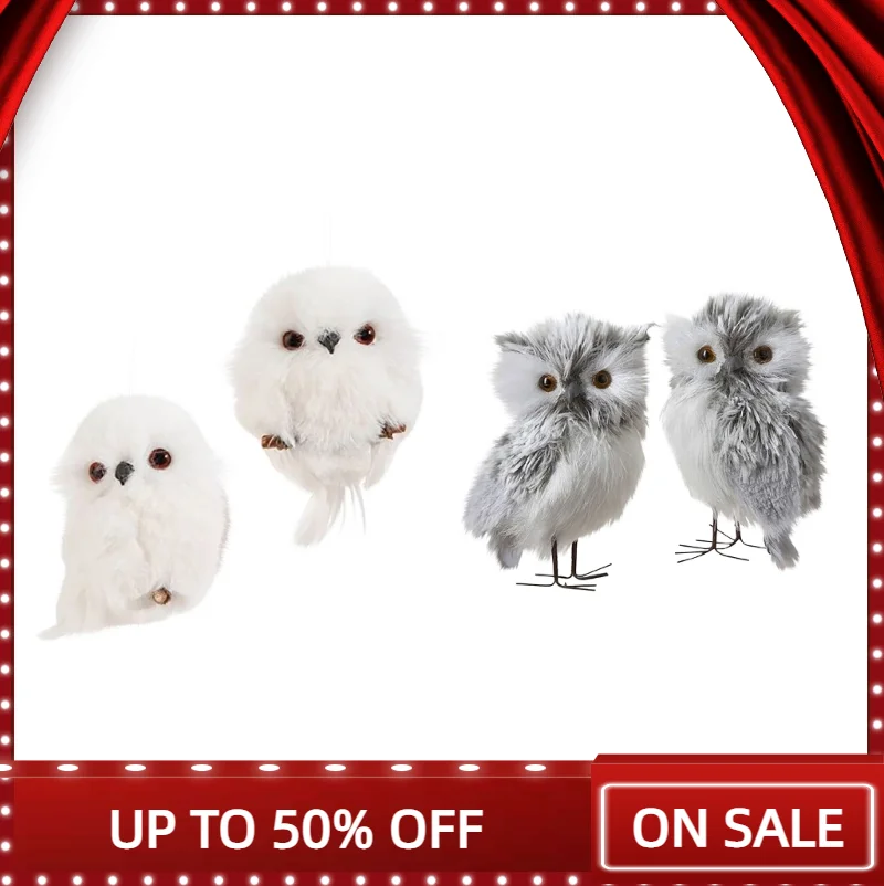 

Рождественская искусственная подвеска в виде совы, 2 шт./комплект, подвеска из пенопласта, Очаровательное украшение, подвеска для дома, пода...