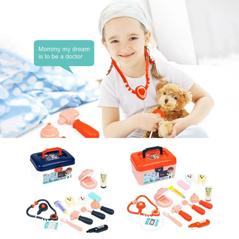 

Dentist Play Set | 14 Pieces Toddler Doctor Kit | Pretend Play Educational Doctor Toys with Carry Case and Stethoscope for Toddl