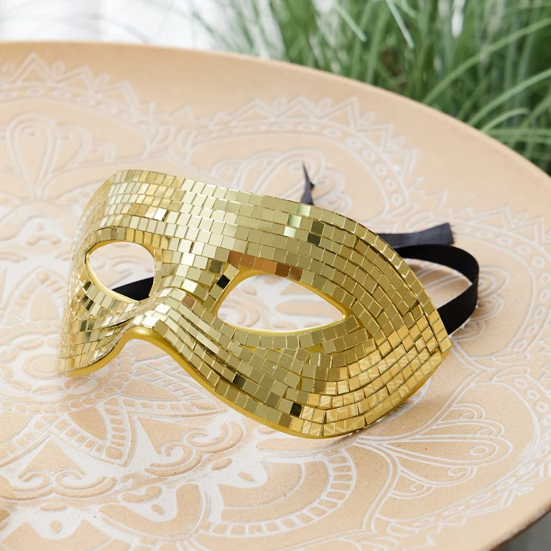 Маскарадное полулицевое покрытие блестящее зеркало лицевая одежда диско тема