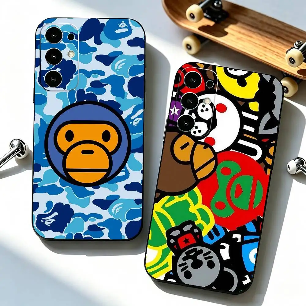 Фото Чехол для телефона Streetwear Monkey Bape, черный, силиконовый, мягкий, для Samsung S25, S24, S21, S22, S23, S30, Ultra, S20, Plus, Fe, Lite №1