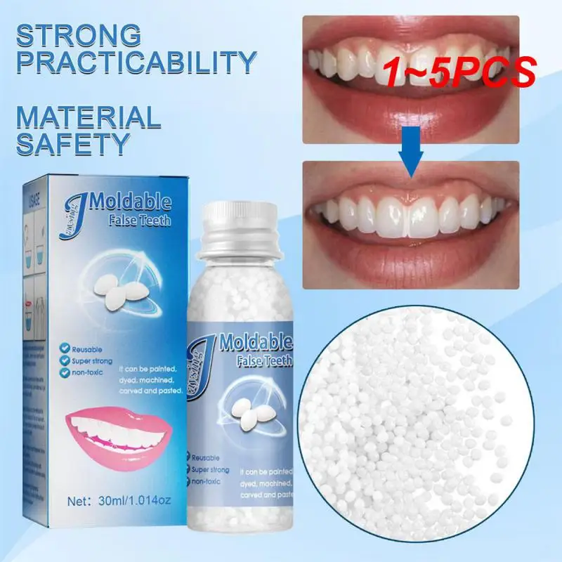 

1~5PCS 30ml Resin Temporary Tooth Repair Granules Teeth Gaps Missing Broken Tooth False Teeth Filling Moldable Solid Glue