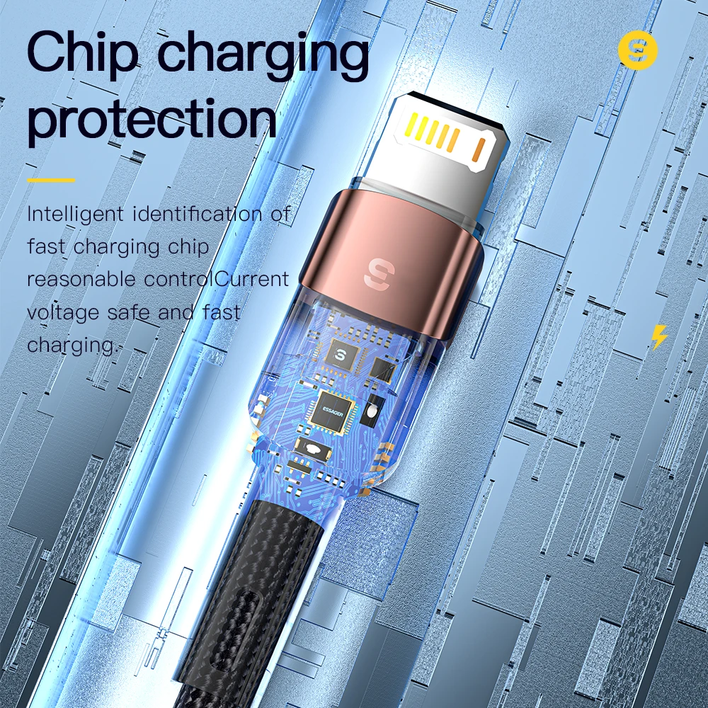 Usb-кабель Essager для iphone 11 12 13 Pro Max Mini Xs Xr X SE 8 7 6 Plus 6s 5 быстрая зарядка 2 4 А кабель