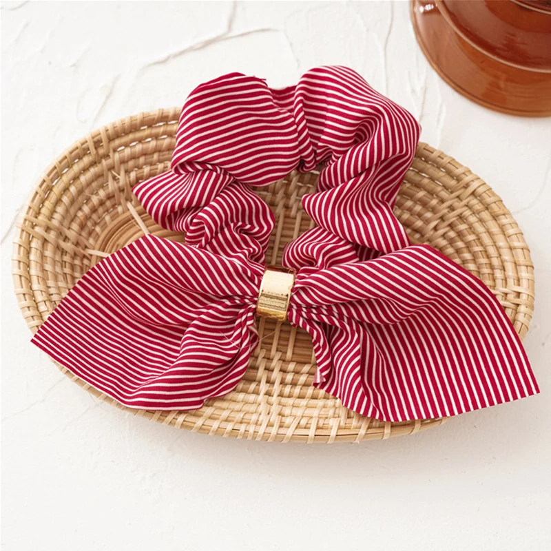 

Fashion Stripe Women Scrunchie Elastic Hair Ties Rabbit Ears Multicolor Hair Band Ponytail Holder Headband Girls Hair Accessorie