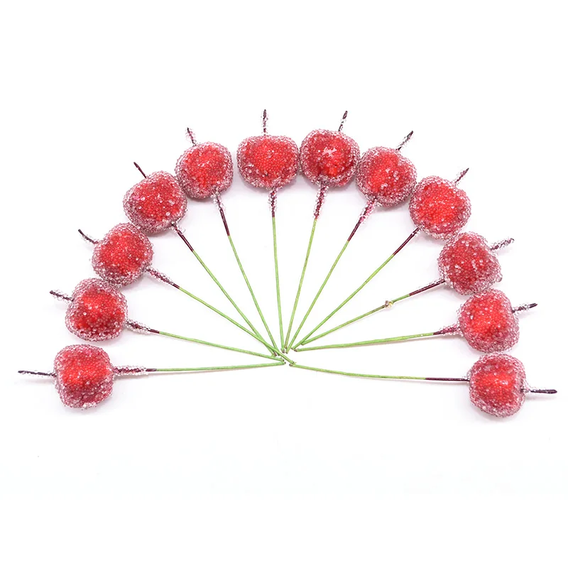 

10/30/50 шт. искусственные рождественские ягоды мини поддельные пластиковые ягоды красные вишневые бусины тычинка DIY Рождест...