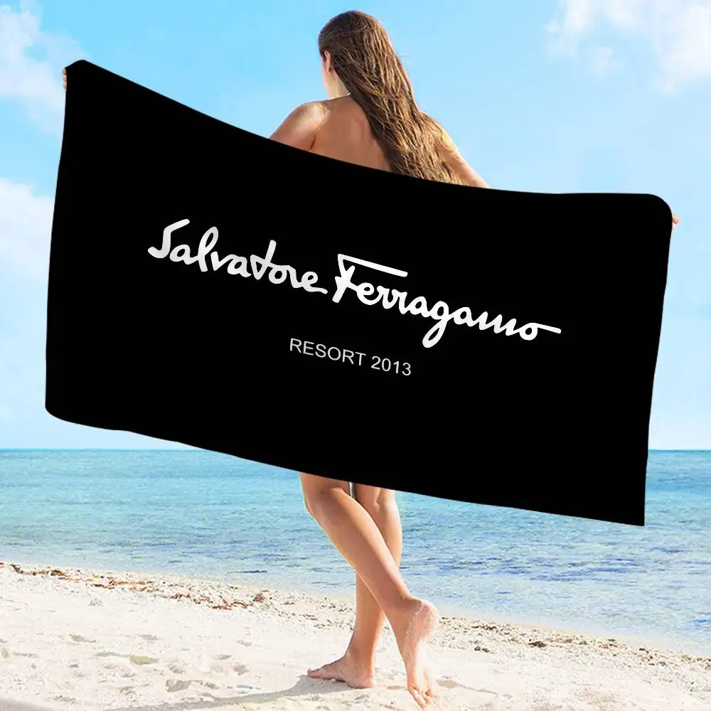 Фото Пляжное полотенце S-Salvatore F-Ferragamo в стиле аниме, мягкое, впитывающее, для плавания, детские подарки, для путешествий, кемпинга, спортзала №1