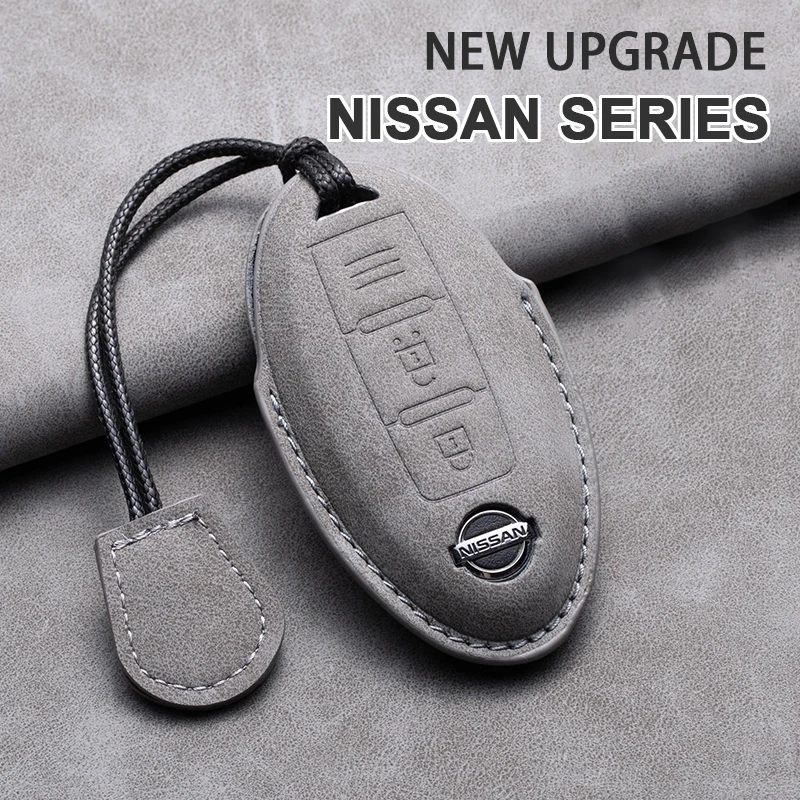 

For Nissan Cube Juke Versa Note X-Trail Qashaqai Sunny Juke Altima TIIDA Murano Maxima Keychain Leather Car Key Case Cover Shell
