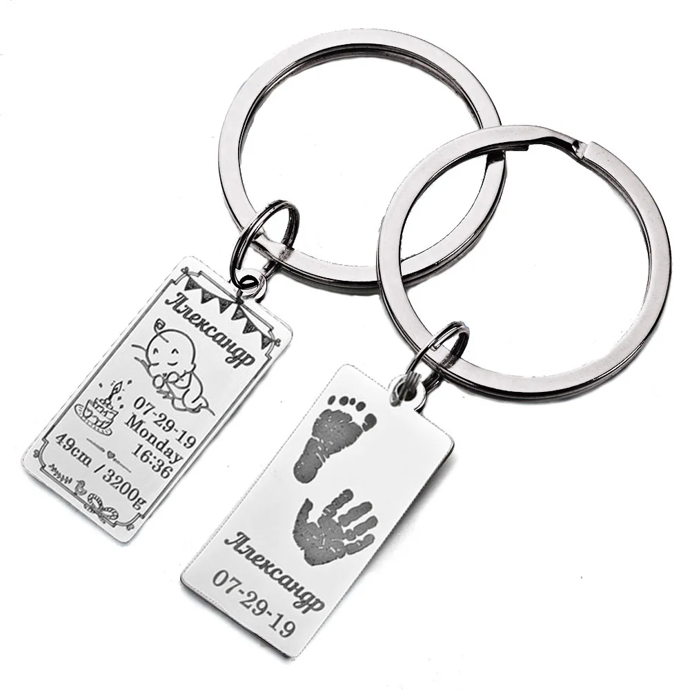 

New Born Baby Customized Gift Keychain Souvenir Name Date Of Birth Weight Height New Dad & Mom Gift Personalized Keyring