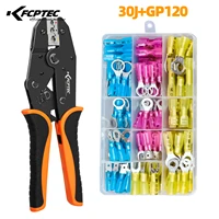120pcs heat shrink butt splice electrical wire connectors with crimp pliers 30j hand tool cable waterproof ring terminals kit