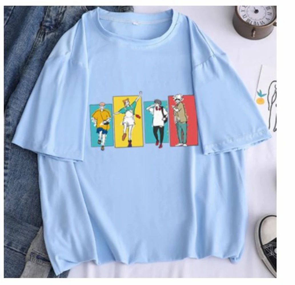 

Kpop Anime T-shirt 2022 Women Summer Short Sleeve Cotton Y2k Oversize T-shirt Harajuku 90S Couple Casual Crop Top Tee Streetwear