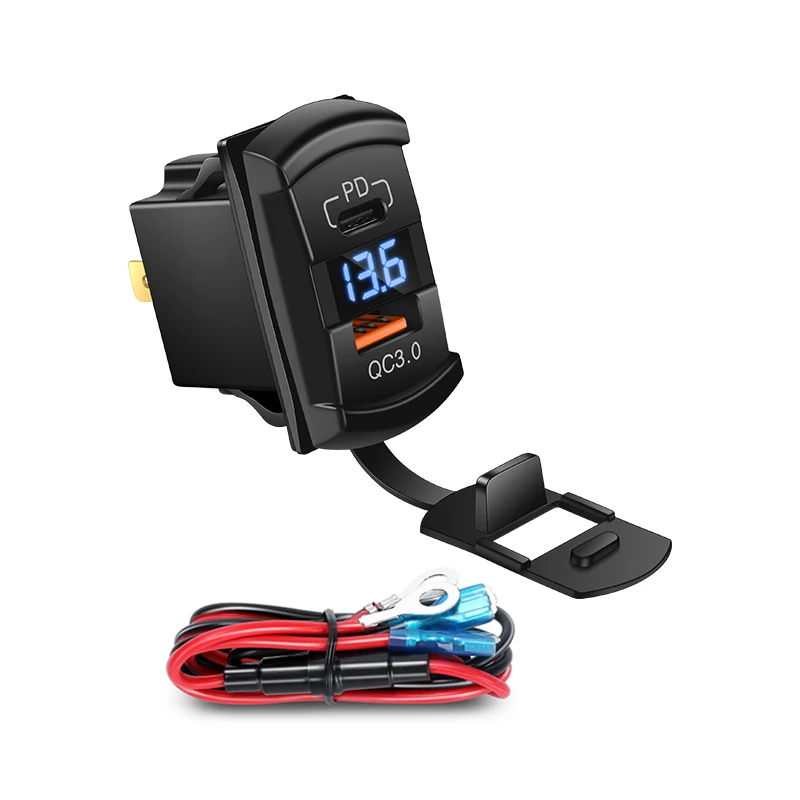 

Двойной интерфейс CG, USB клавишный выключатель, розетка для зарядки, Цифровой вольтметр Для клавишной панели переключателя на лодке, автомобиле RV