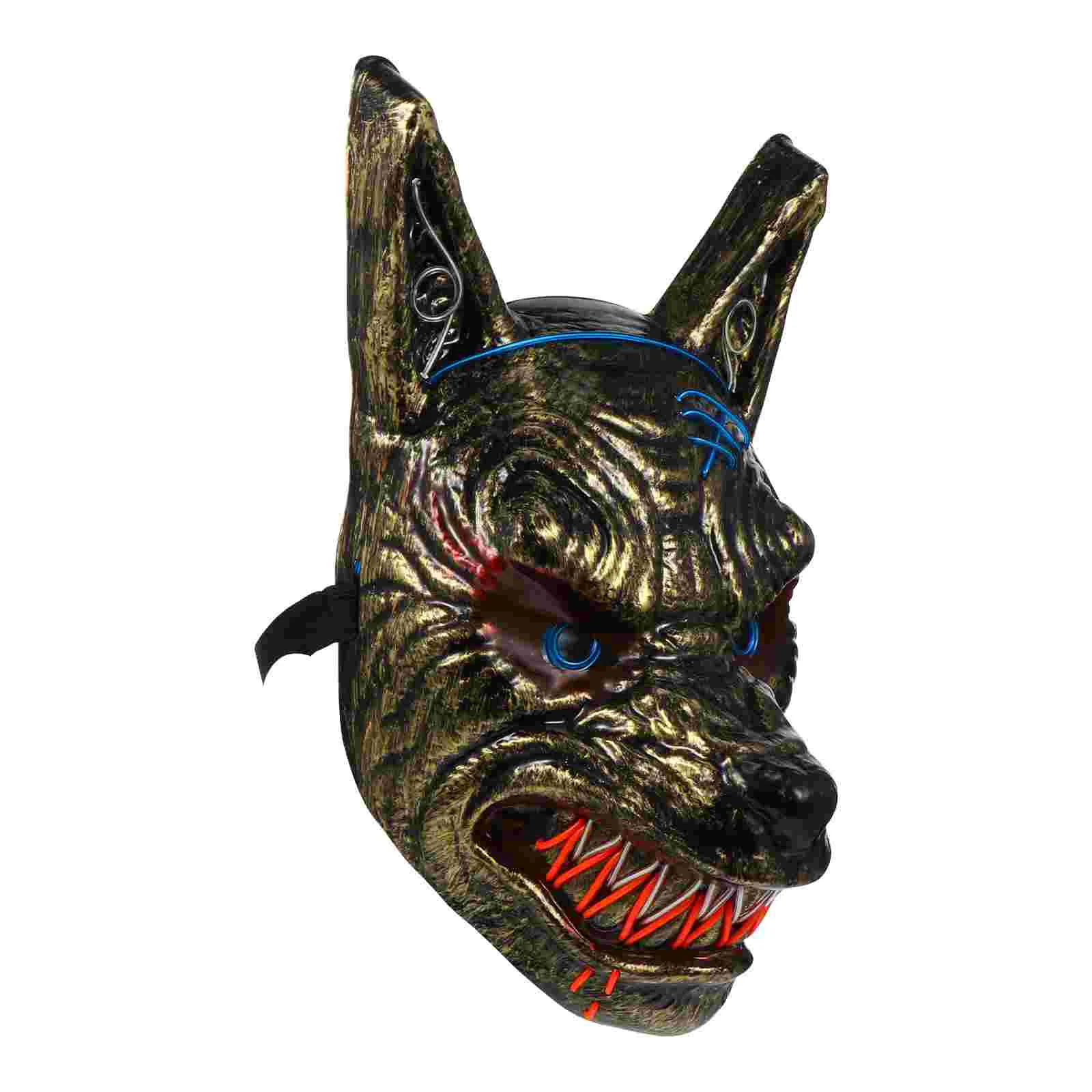 

Glow Mask Terrible Costume Full Party Supplies Props Wolf Head Light Carnival Scary Lighting Man