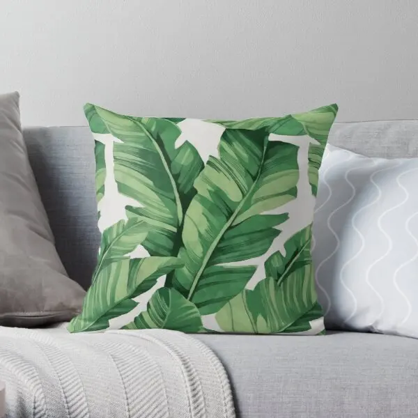 

Tropical Banana Leaves Printing Throw Pillow Cover Bedroom Square Fashion Case Throw Sofa Bed Waist Comfort Pillows not include