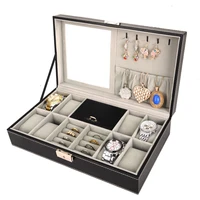 pu watch storage box leather mens watch display holder cases jewelry gift boxes case lockable watch box organizer