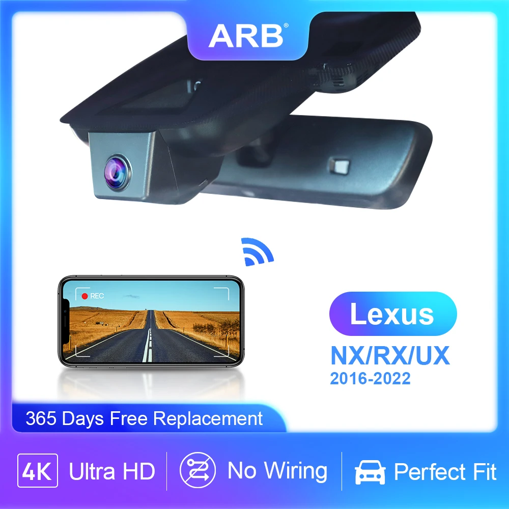 Car DVR for Lexus NX RX UX 2016 to 2022 ARB Dash Cam 4K Ultra HD Night Camera OEM Style Car Camera WiFi Wireless Auto Parts