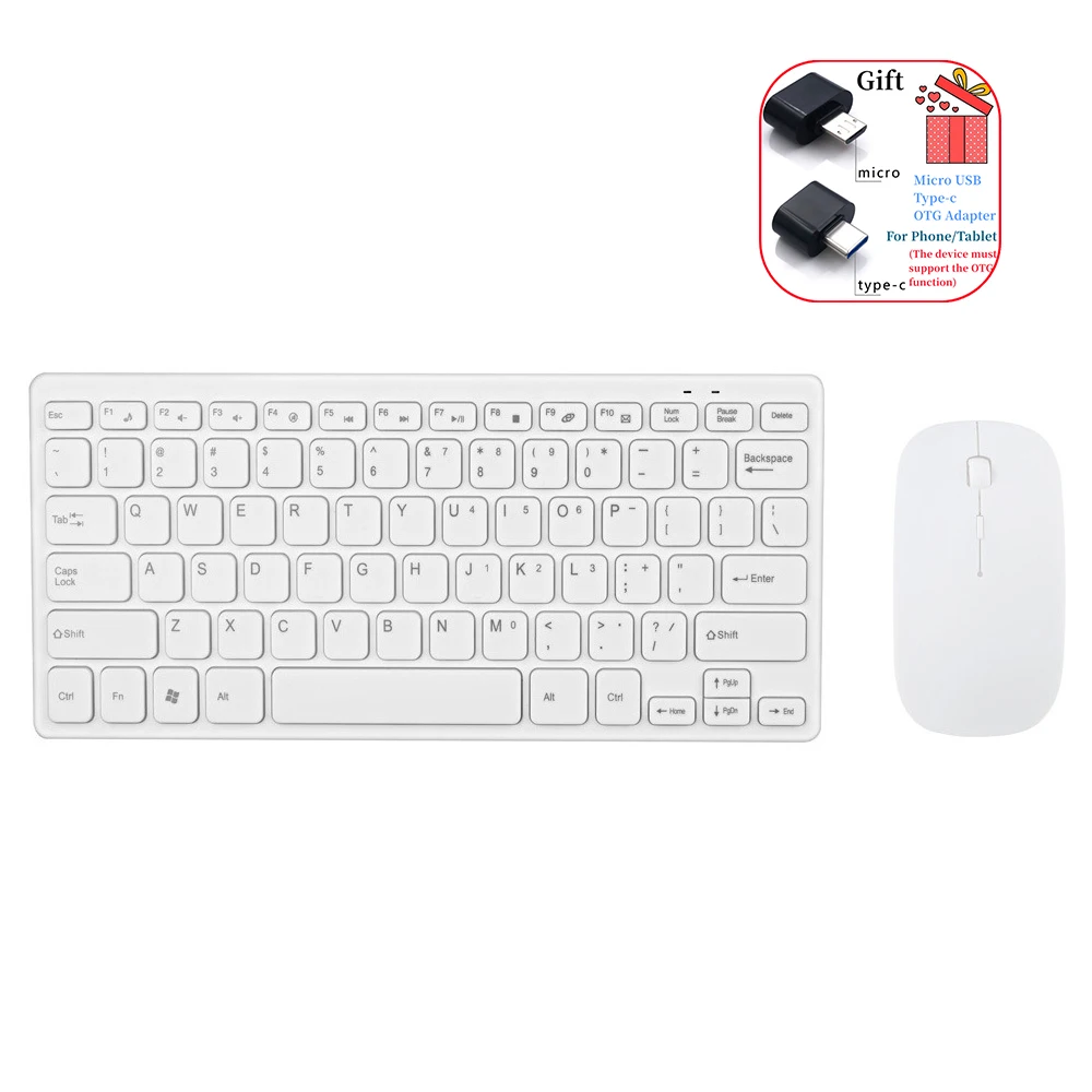 Купи 2.4G Wireless Mini Keyboard and Mouse Combo Multimedia Korean Russian Spanish Keyboard Mouse Set Kit With Keyboard Covers за 1,138 рублей в магазине AliExpress