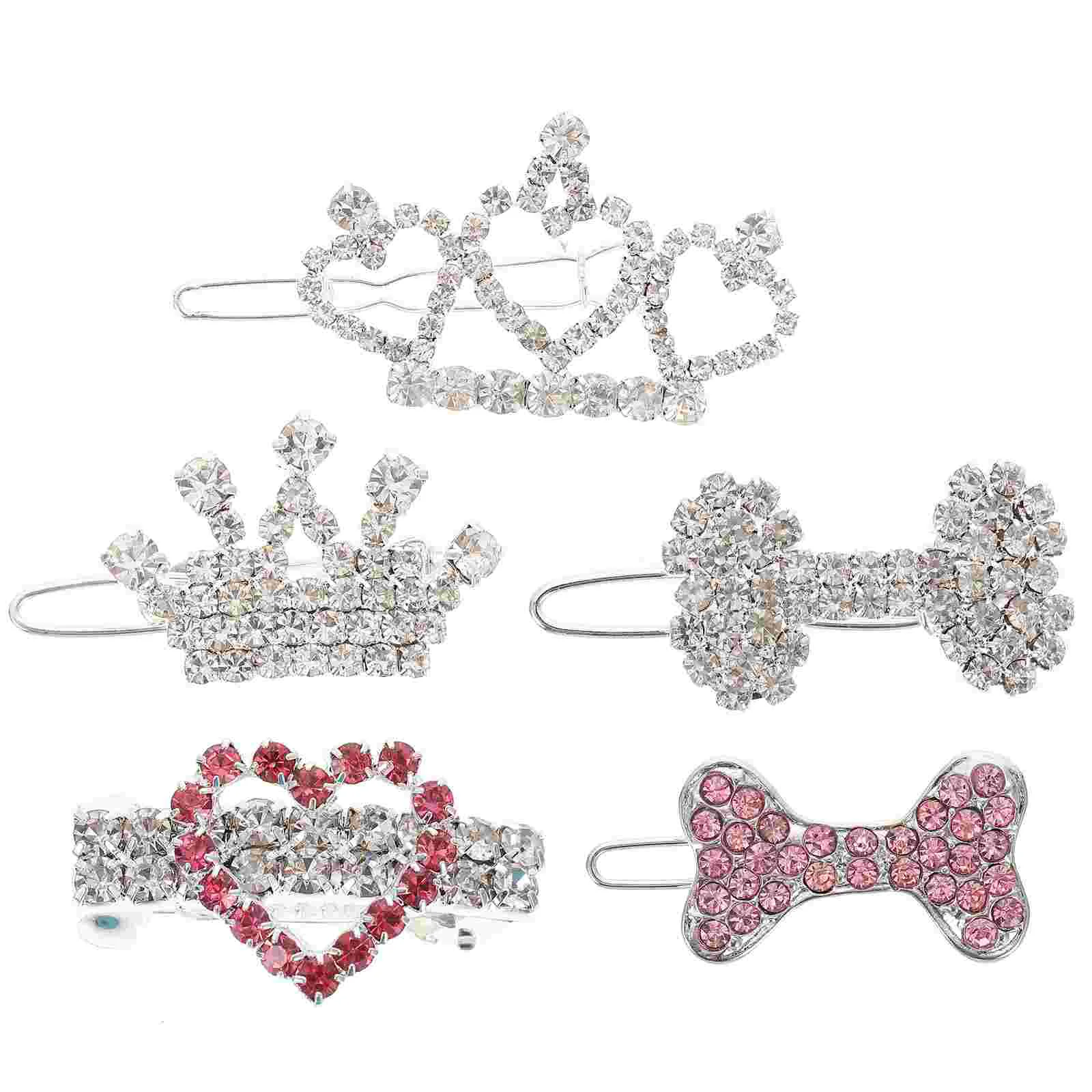 

Dog Hair Clips Pet Hairpins Rhinestone Barrettesdogs Supplies Tiara Accessories Crystalhairpin Design Decors Delicate Decor