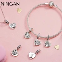 ningan fashion digital bracelet dangle charms sterling silver number 16 18 21 30 40 50 60 series for necklace pendant