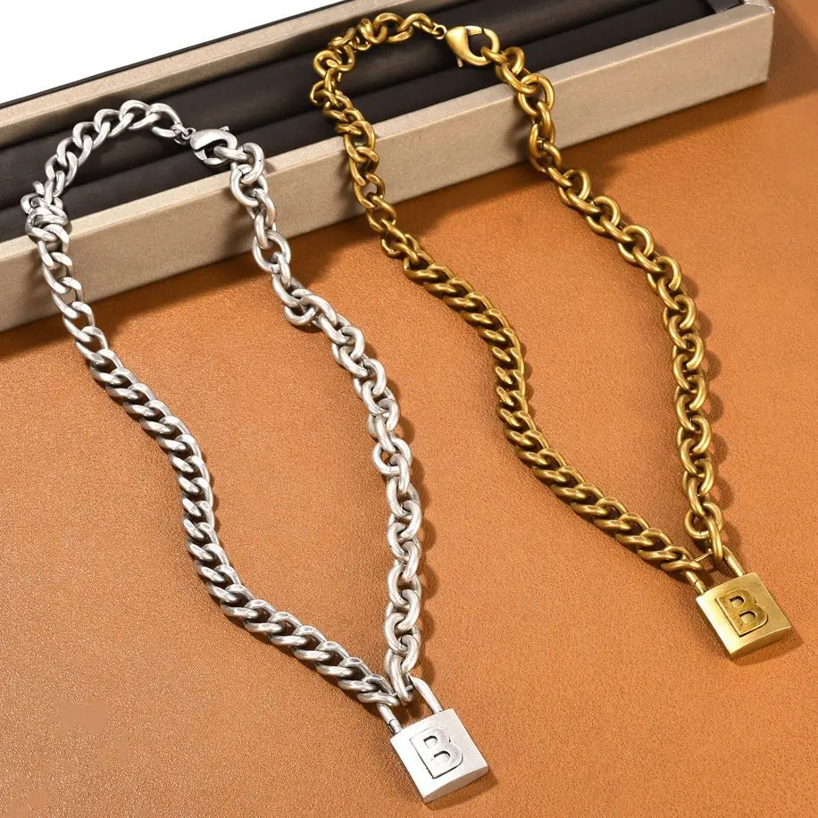 

Trend Letter Pendant Brass Detachable Gold Silver Necklace Bracelet Women Designer Brand Jewelry Punk Gothic