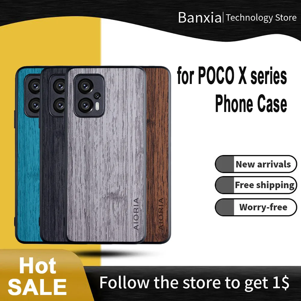 

New Phone Case for Poco X3 X4 GT Pro NFC 5G Bamboo Wood Pattern Leather Phone Cover for Xiaomi Poco X3 X4 Gt Case Phone Cover