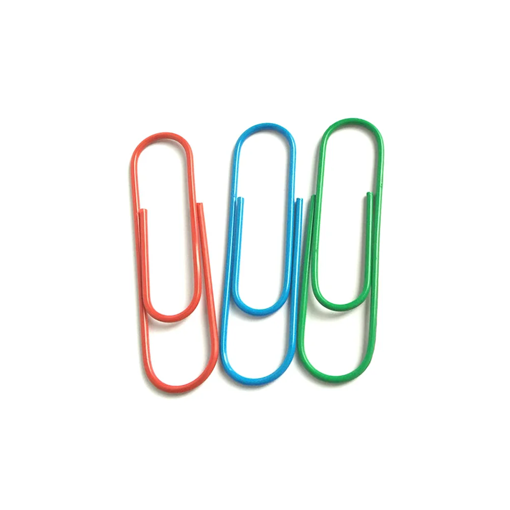 40 шт. скрепки для бумаг разноцветные 100 мм Jumbo с металлическим покрытием держатель