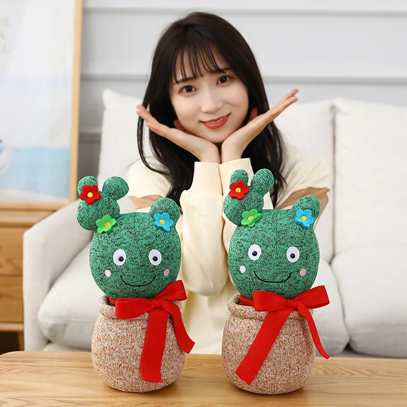 

35cm Cute Korean Drama Cactus Potted Plush Toys Kawaii Smile Cactus Doll Soft Stuffed Flower Pillow Christmas Gifts for Girls