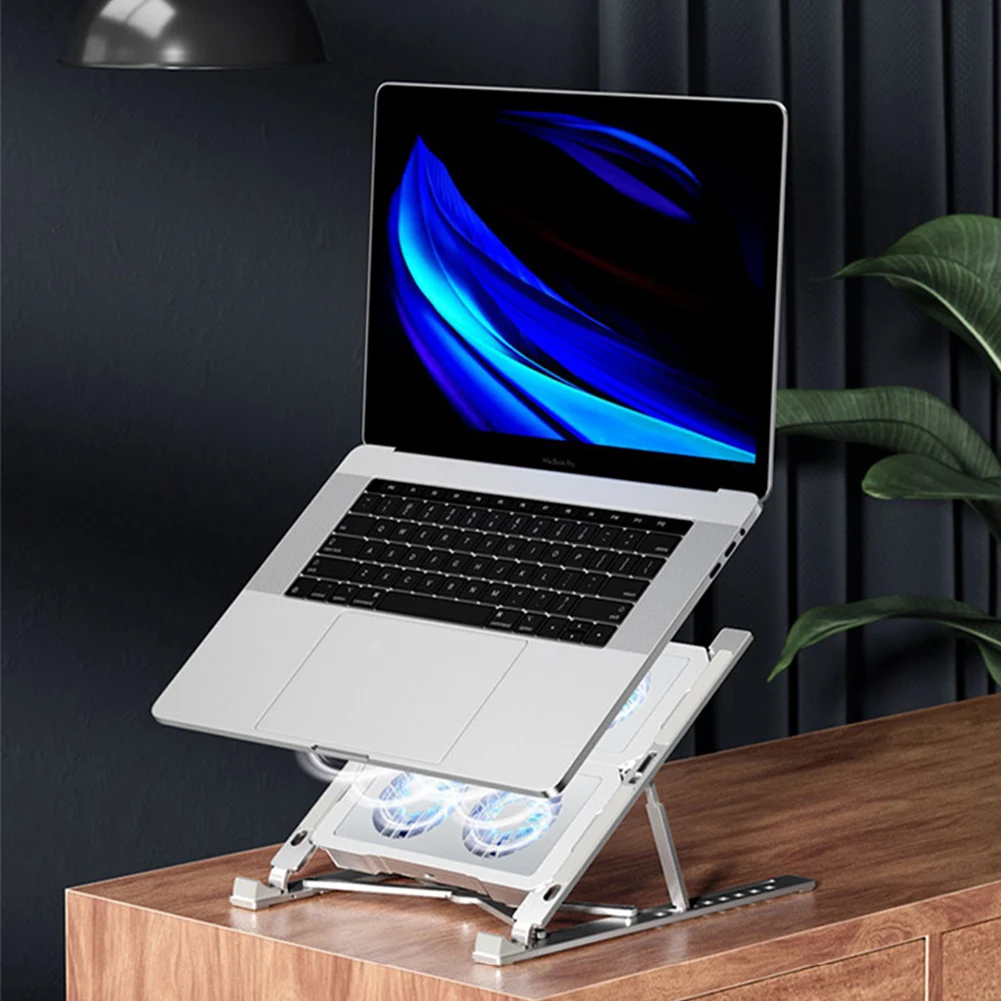 

8 Gears Foldable Laptop Stand Notebook Support Base Cooling Laptop Bracket Twin-turbo Supercharging Heat Dissipation