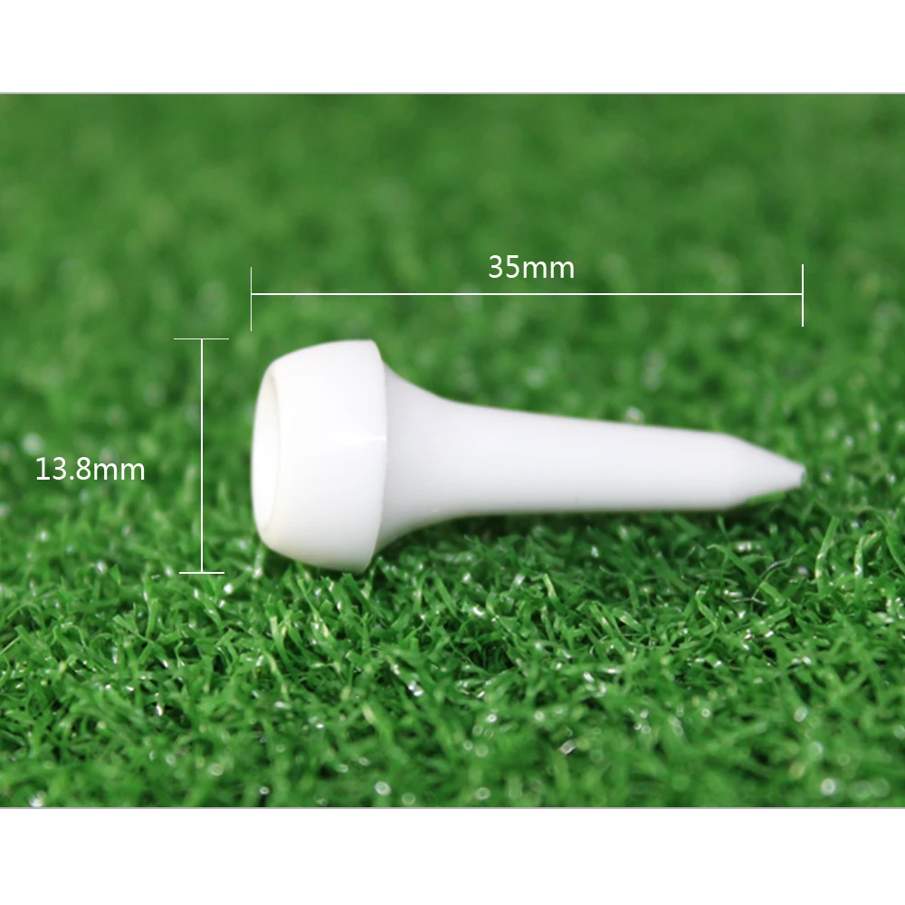 100Pcs/Lot White Plastic Cushion Top Golf Tees Durable 35mm Mat for Golfer Beginner Training Practice Ball Hole Holder |