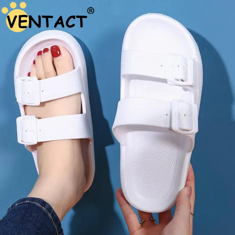 

VENTACT New Arrivals Slippers Women Outdoor Summer Couples Thick Bottom Shoes Women Beach Buckle Slides Casual Eva Flip Flops