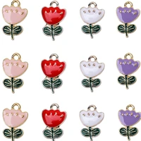 20pcs 1219mm cute high quality enamel drop oil fashion earrings pendant necklace bracelet keychain flowers diy making jewelry