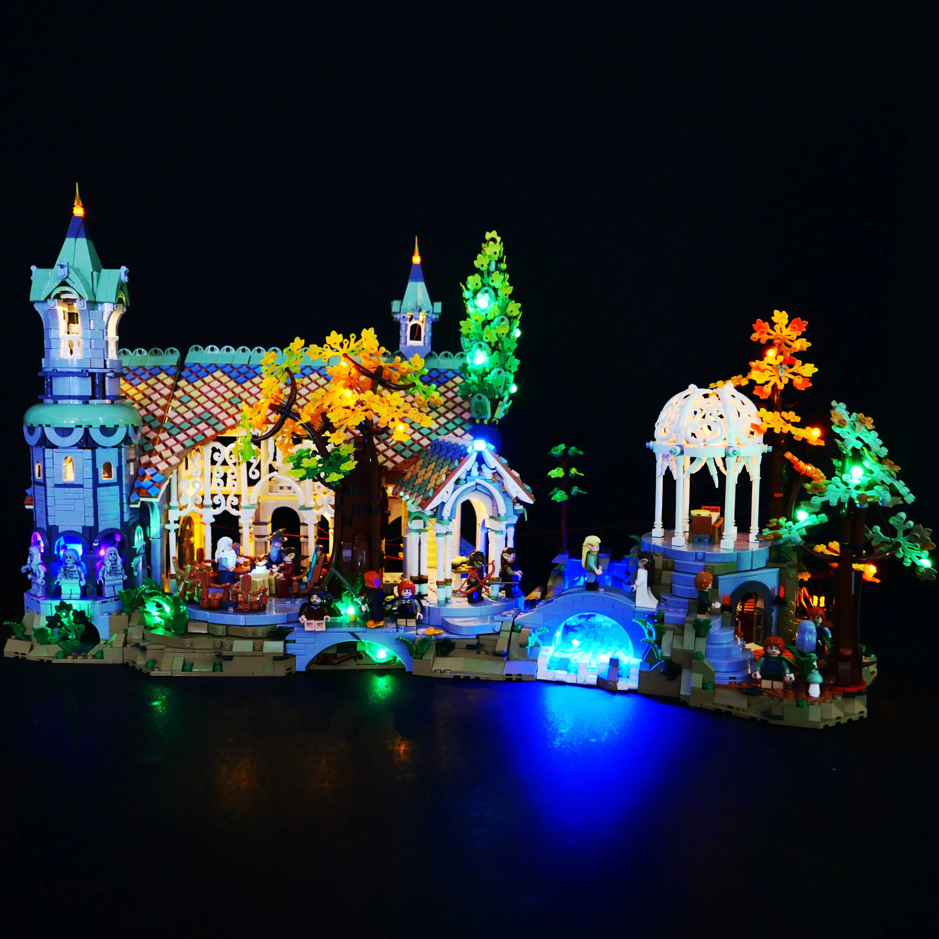 Освещение строительных блоков LP подходит для Lord of the Rings 10316. Замок Rivendell. Игрушка