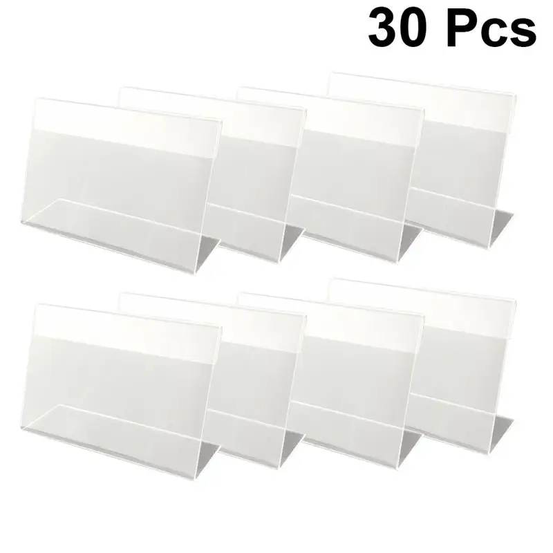 

30Pcs 6x4cm Acrylic Shelf Label Holder Price Tags Premium Plastic Transparent Price Tag with Price