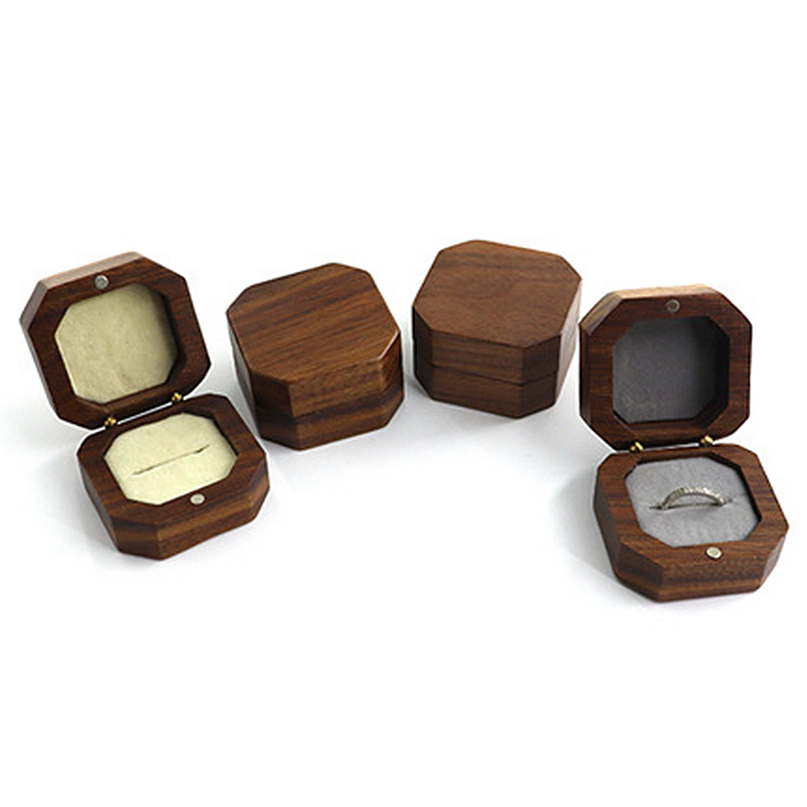 

Box Jewelry Storage Ring Display Case Multiple Beautiful High-quality Black Walnut Portable Wooden