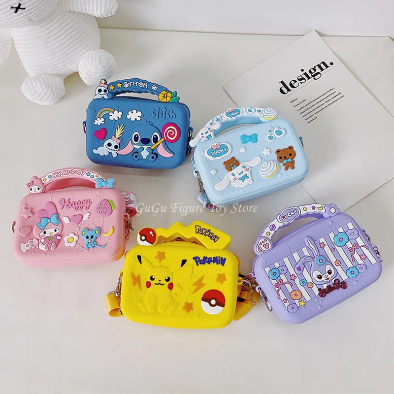 

Pokemon Elf Pikachu Silicone Messenger Bag Coin Purse Sanrio Melody Cute Fashion Shoulder Bag Girls Toy Children Birthday Gifts