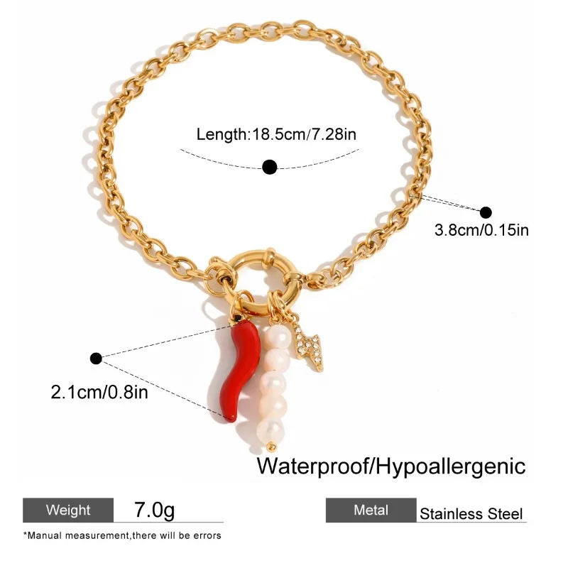 Женский браслет Minar из нержавеющей стали с натуральным пресноводным жемчугом и