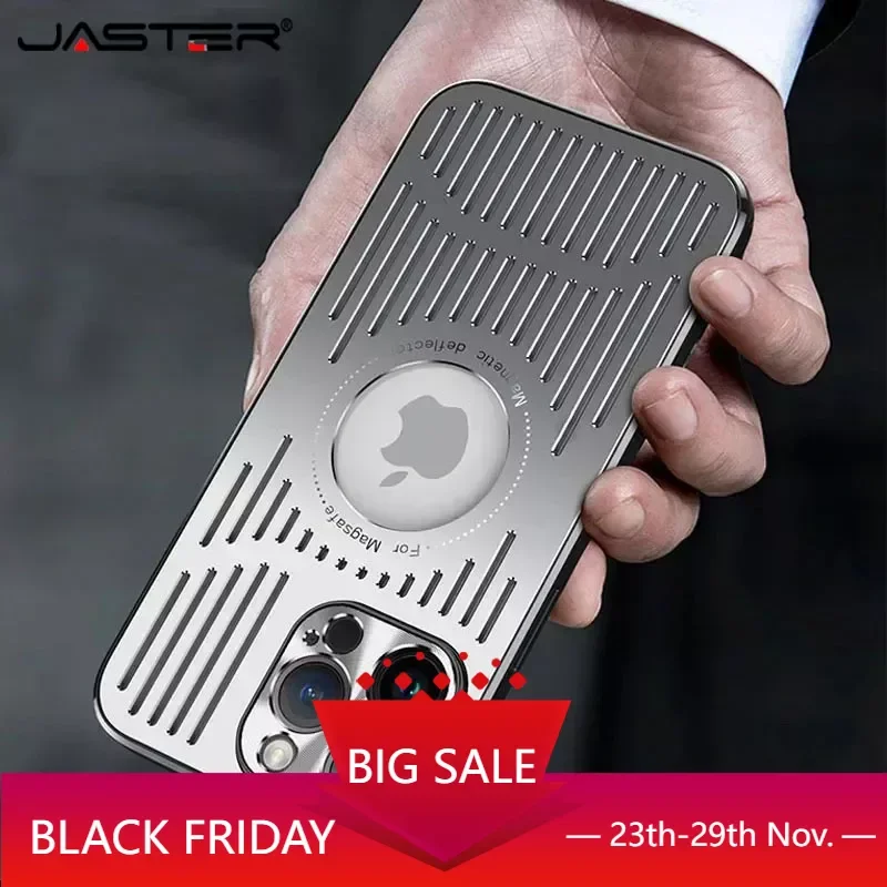 

Luxury Metal Magnetic Case For iPhone 15 14 Plus 13 12 Pro Max Aluminium Alloy Dissipatio Shockproof Hard Back Cover For Magsafe