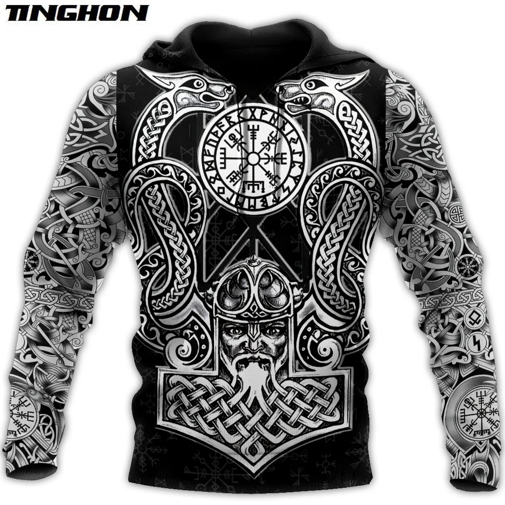 

Толстовка мужская повседневная на молнии, свитшот с 3D-принтом викингов, Тор, символ дракона, тату, худи и свитшот с 3D-принтом, XY231, на осень