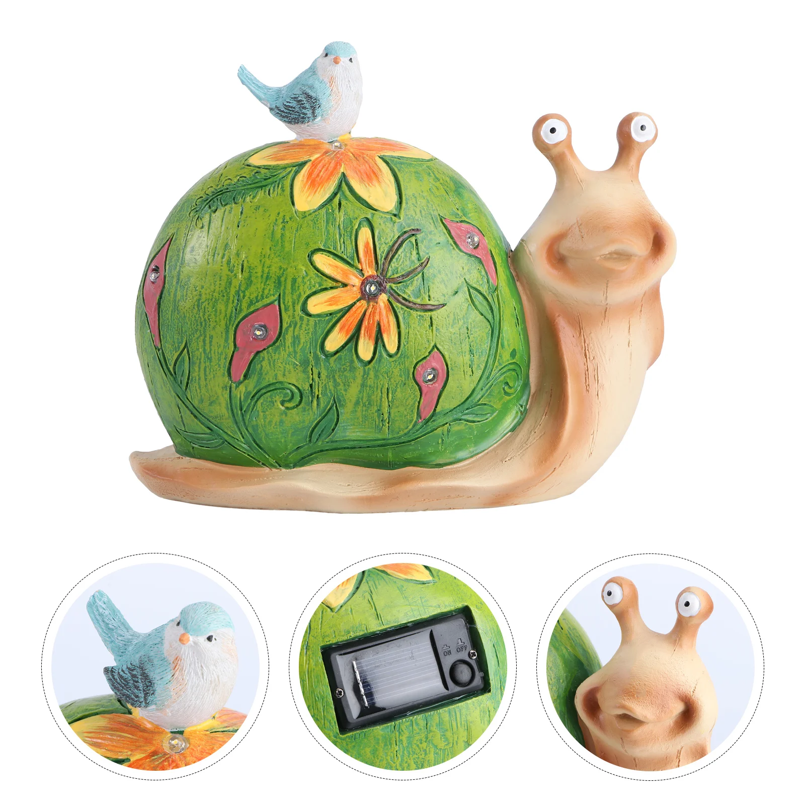 

1pc Solar-powered Resin Snail Lamp Snail Shape Landscape Lamp for Courtyard Lawn