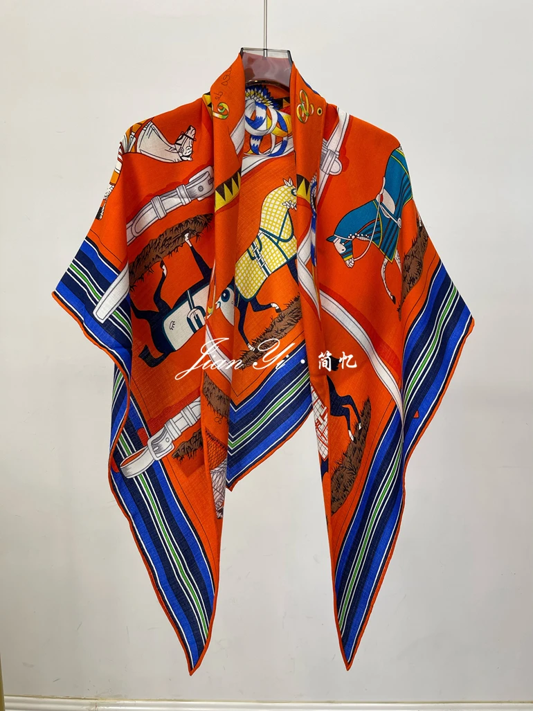 Роскошный негабаритный треугольный шарф кашемировый Шелковый Шерстяной