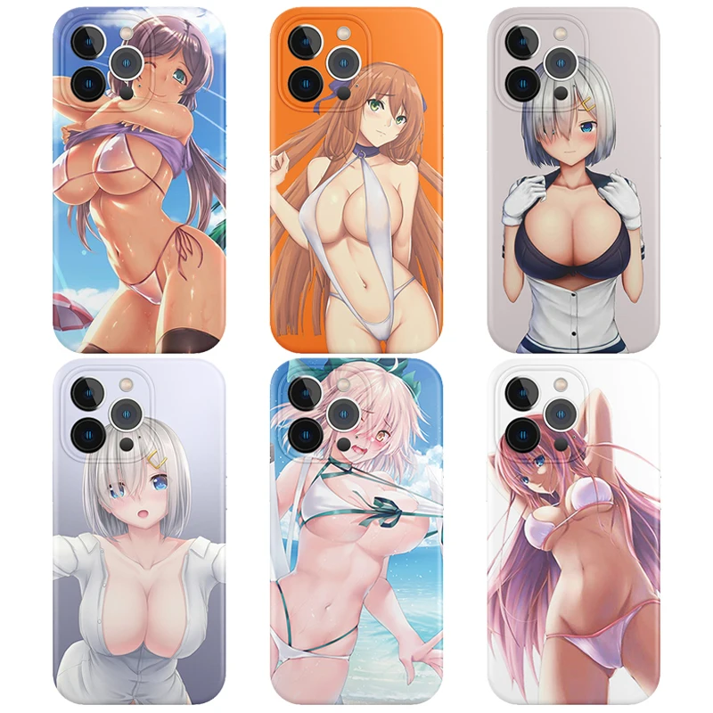 

Sexy Girl Anime ECCHI Big Tits Silicone TPU Phone Case for Iphone 11 12 13 Pro Max Mini XR XS 8 X 7 6 6s Plus Design Back Cover
