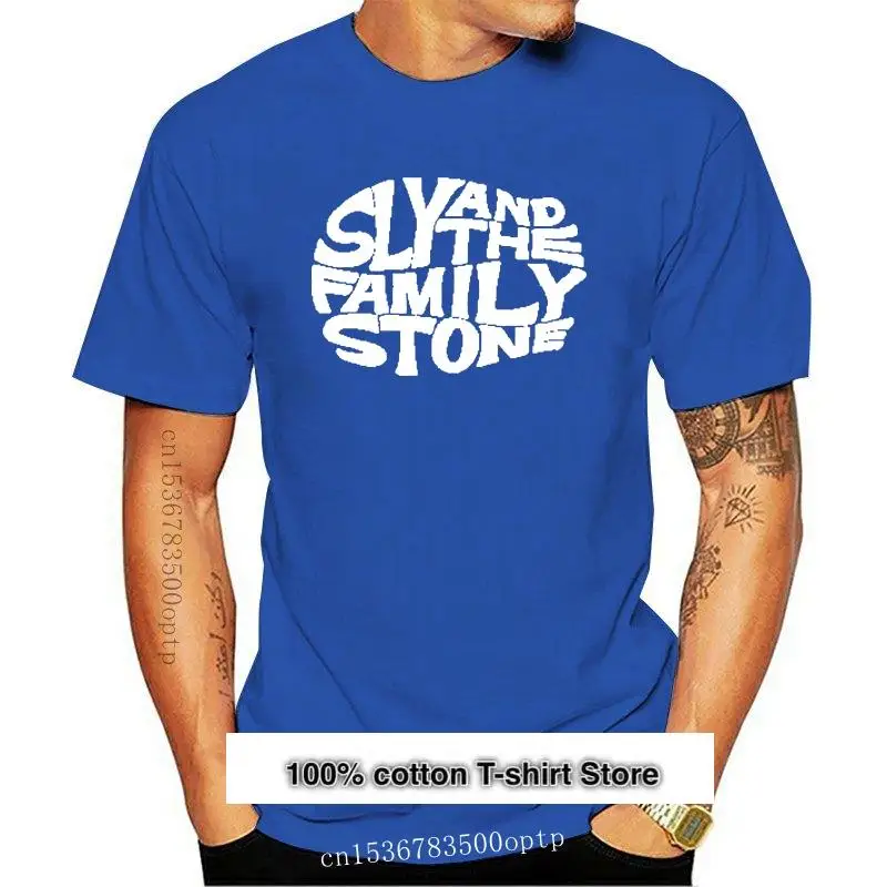 

Camiseta de algodón con estampado de letras para hombre, ropa informal de marca sly y the family stone, de talla grande, 2021