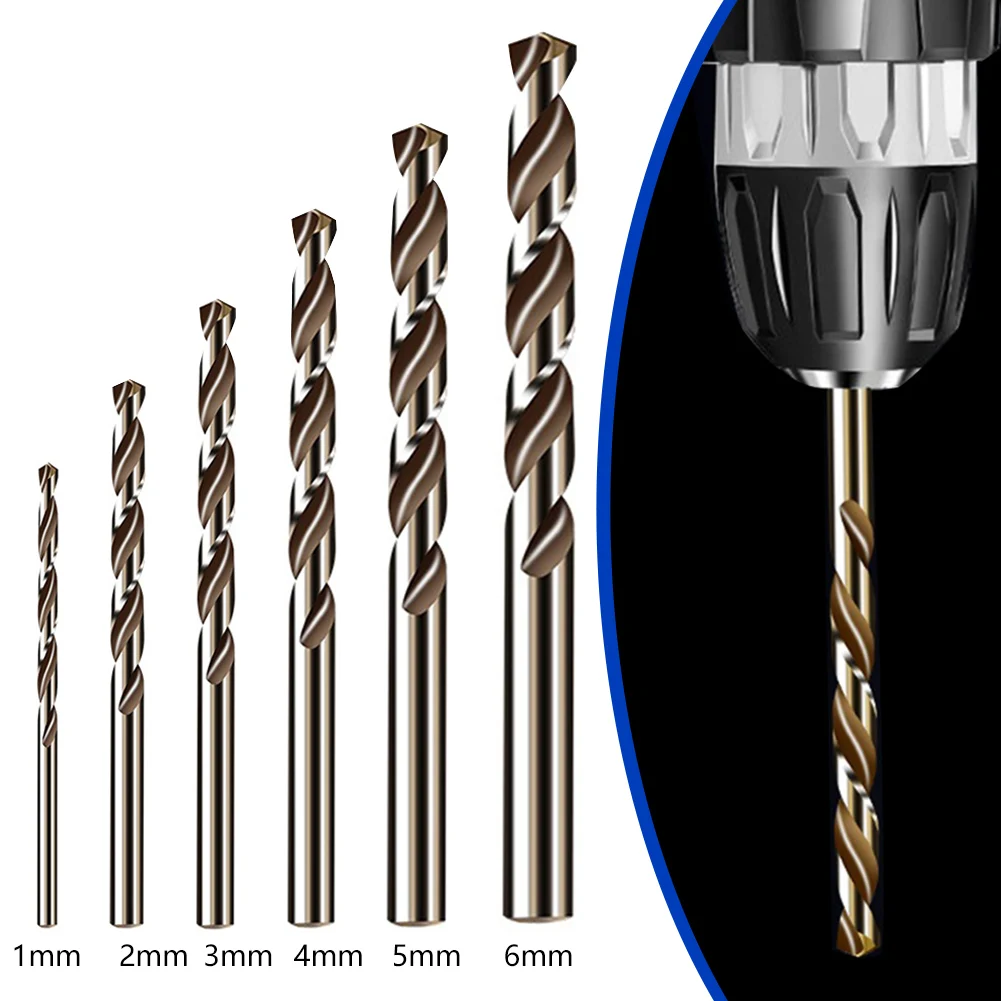 

None Drill Bit Drill Bit Set 1/2/3/4/5/6mm 5% 6pcs Auger Cobalt Drill Bit Drilling For Metal HSS-Co Round None