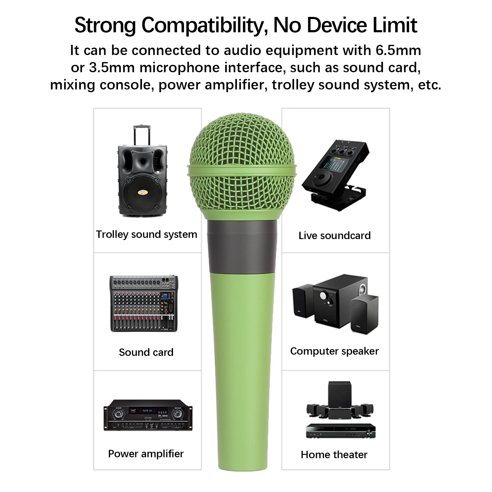

Professional Wired Microphone AD-58 Sound Card Live Broadcast Handheld Dynamic Cardioid Microphone for Demonstration Live Record