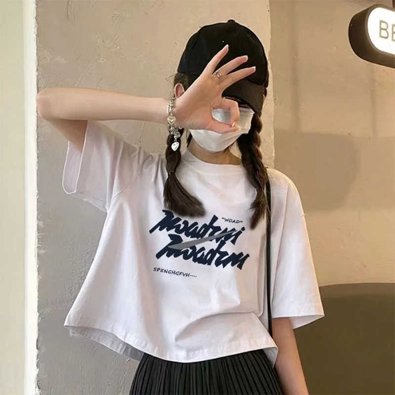 

Кроп-топ Женская футболка с графическим принтом женская одежда милая женская летняя одежда Y2k уличная одежда Kpop