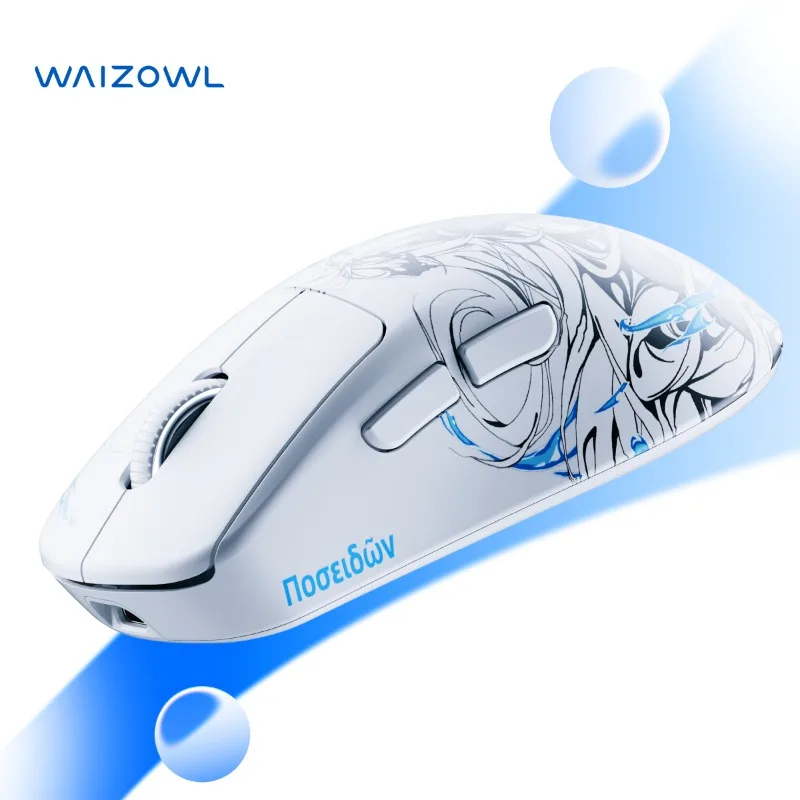 Фото Игровая мышь Waizowl OGM Pro V2 для киберспорта, беспроводная, три режима, PAW3950, 30000 dpi, 8k, эргономичная, легкая, аксессуары для геймеров №3