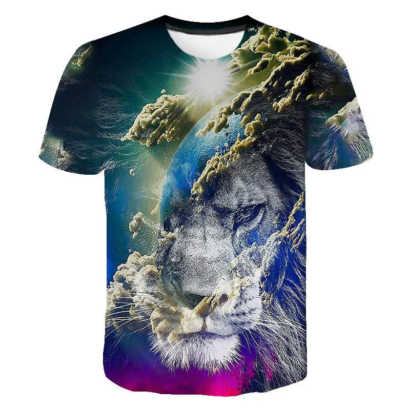 

2022 Round Neck Streetwear Fashion Men T Shirt Summer Space Galaxy Planet Universe 3D Printed T-shirt Men Ladies Kids Sky Star