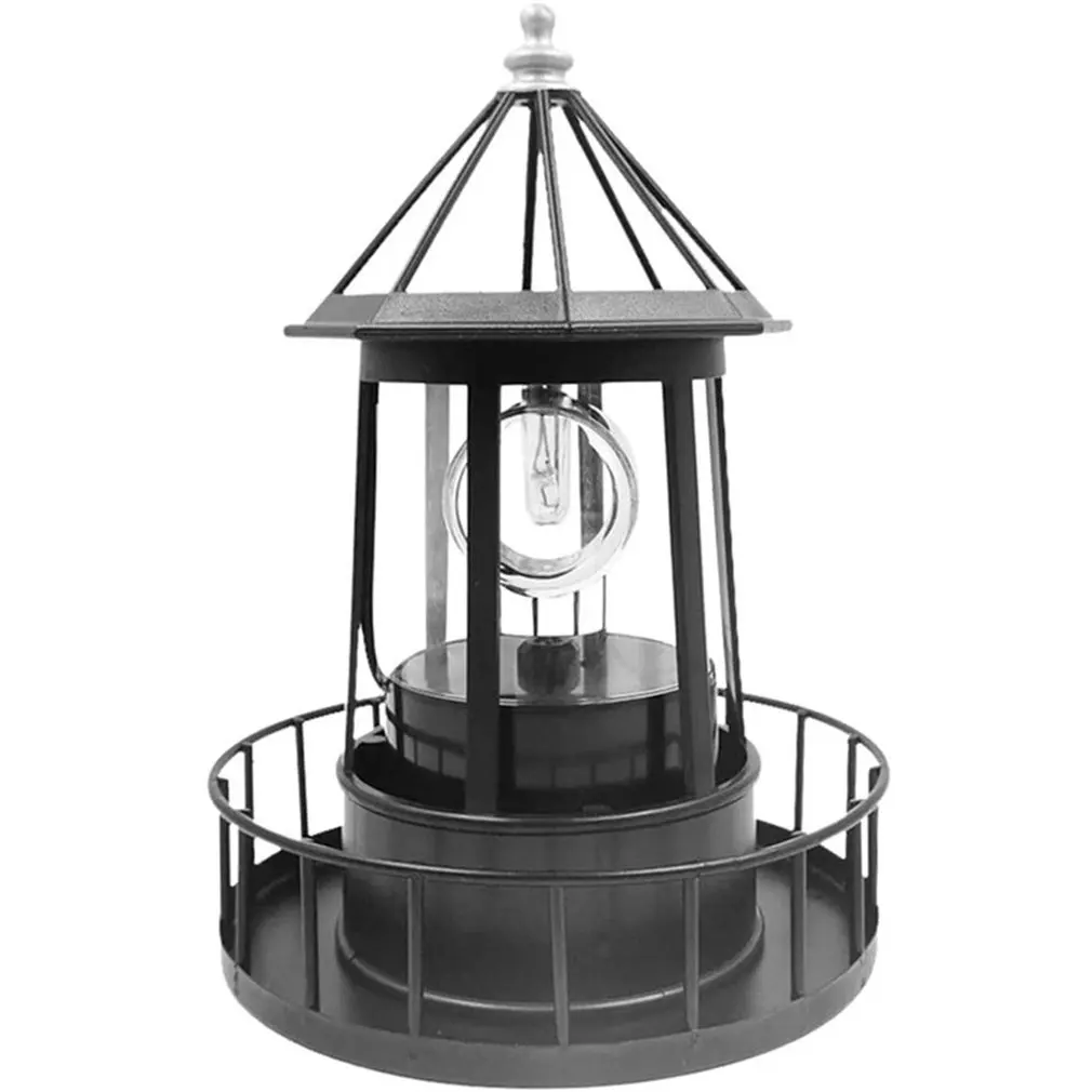 

LED Solar Powered Rotating Lighthouse Outdoor Courtyard Waterproof Solar Hanging Lamp For Patio Fence Garden