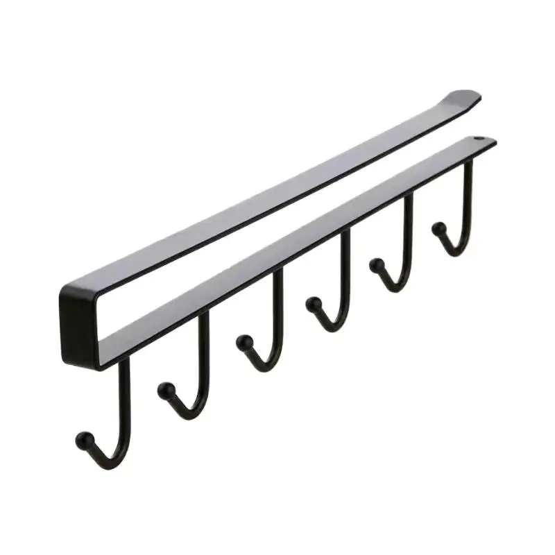 

Iron Cabinet Six Hooks Seamless Hook Storage Rack More Than Row Hook Wardrobe Kitchen Punch-Free Seamless Storage Holder