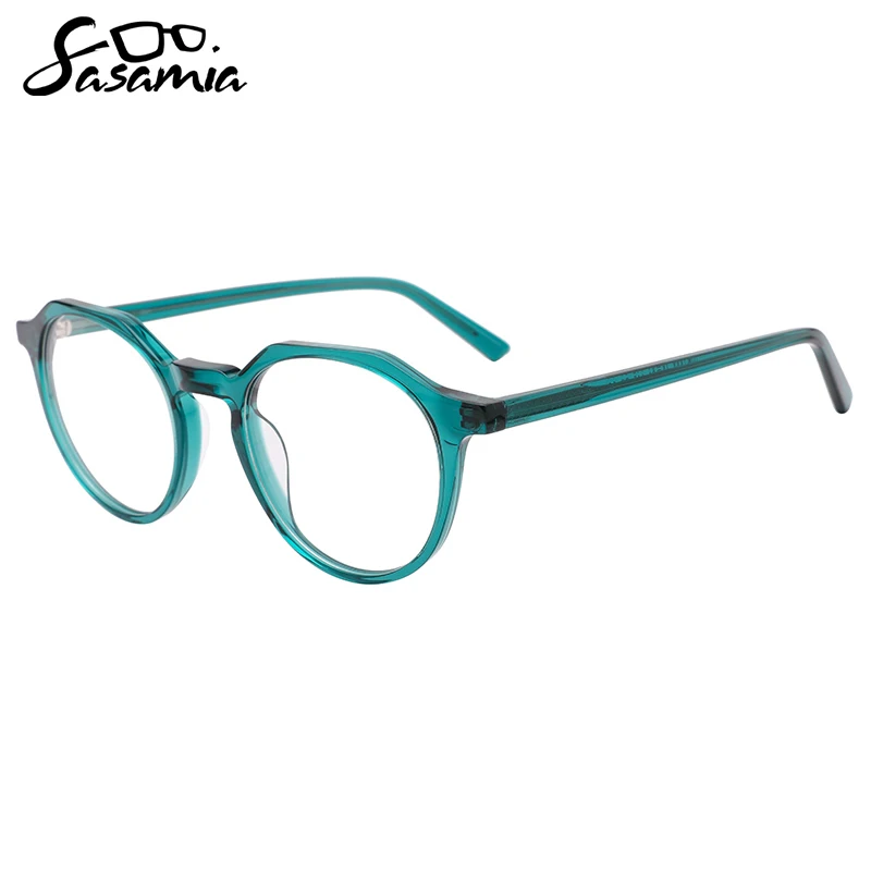 

SASAMIA унисекс очки ацетат круглые очки оправа оптические очки Кристальный цвет дизайн очки в 4 цветах WD1380